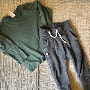 Kids Green and Gray Matching Set